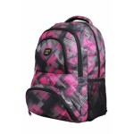 Aqsa ASB47 Designer School Bag (Grey Pink Print)